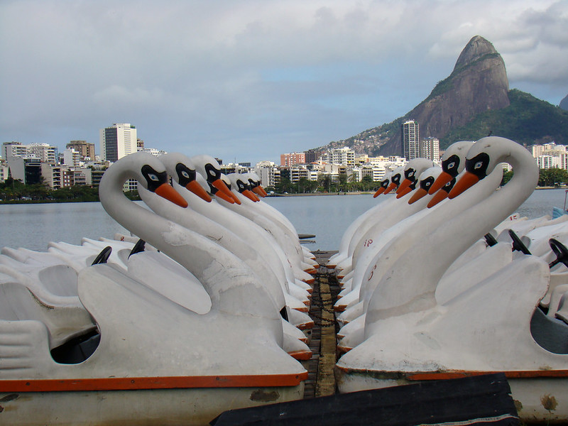 Pedalinhos na lagoa.